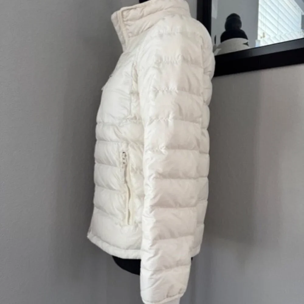 J CREW Down Puffer Jacket Lightweight Ivory Cream XS